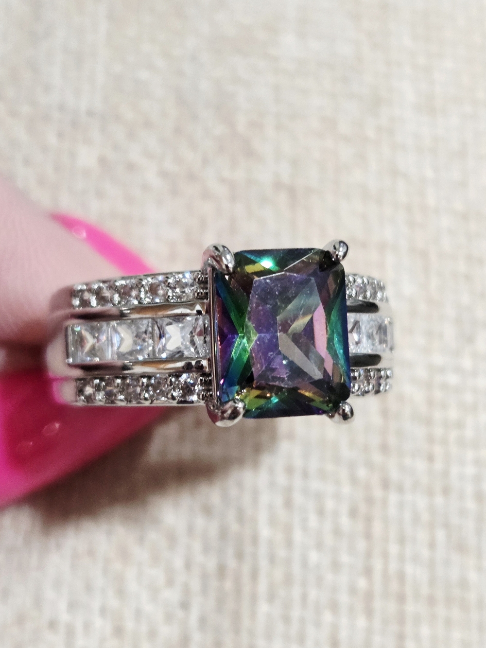 Mystic Topaz Multi-Color Ring~size 10